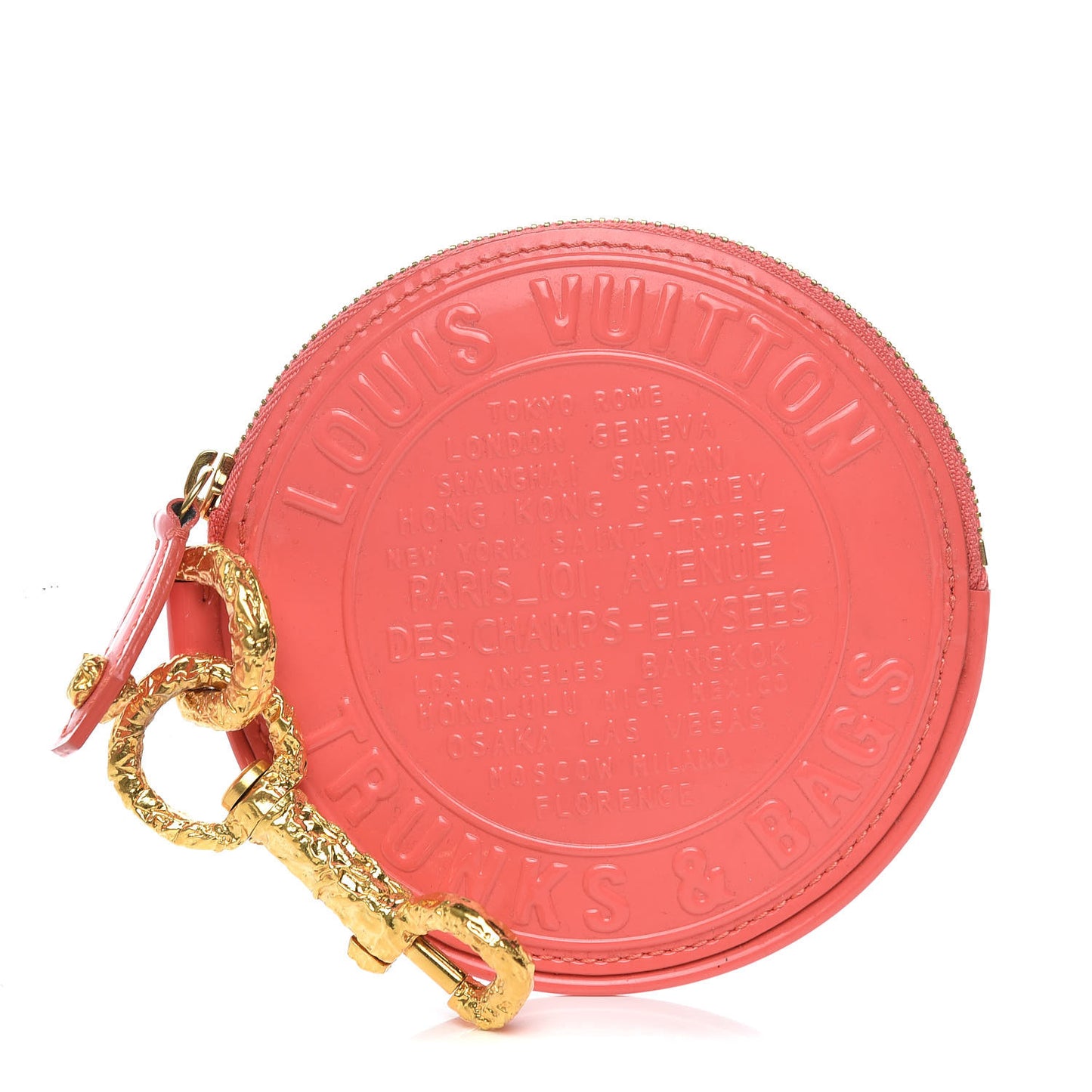 Vernis Trunks and Bags Porte-Monnaie Round Coin Purse Coral