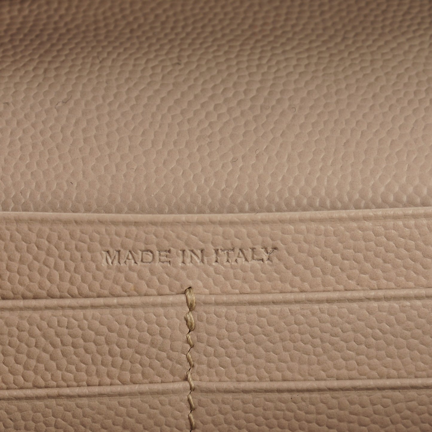 Grain De Poudre Matelasse Chevron Monogram Chain Wallet Nude Powder