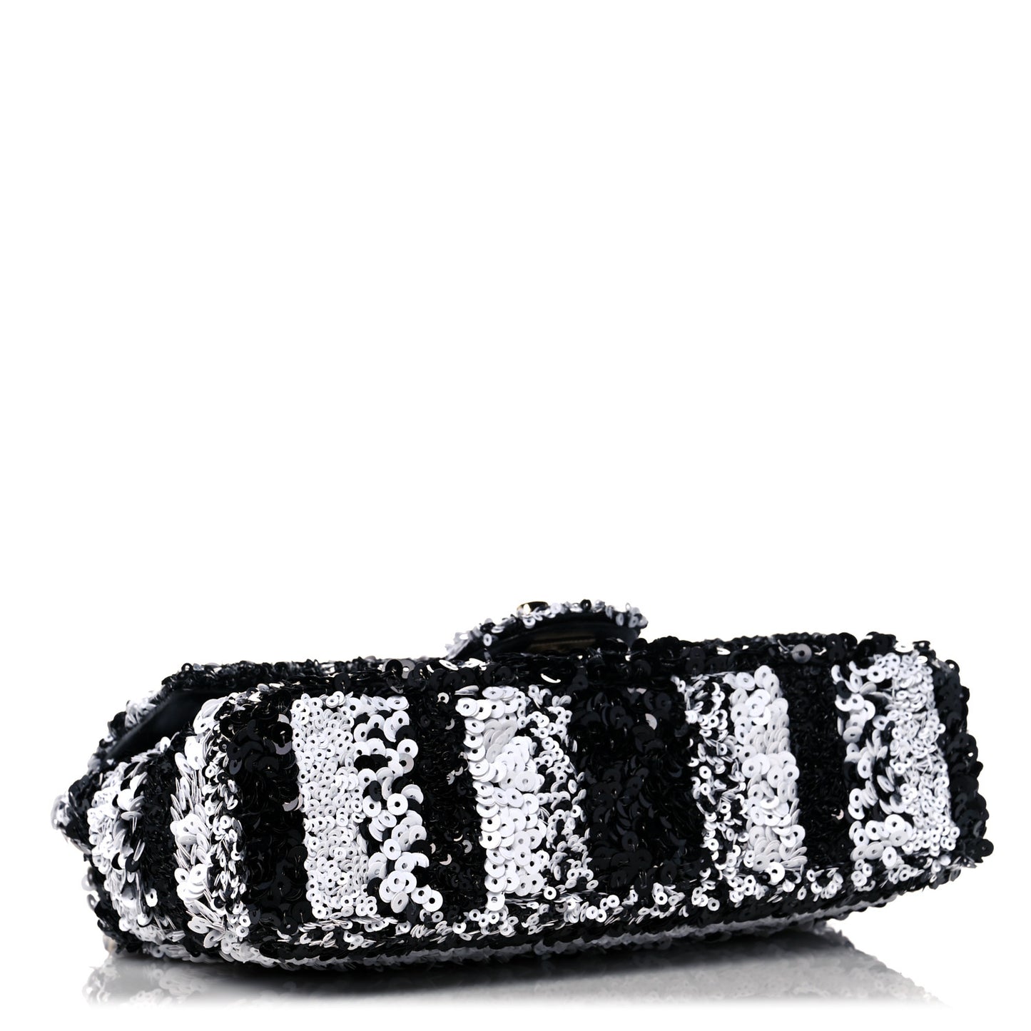 Sequin Classic Small Flap Black White