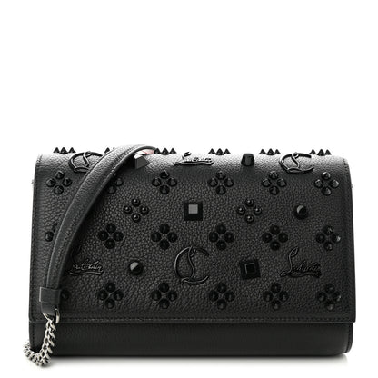 Christian Louboutin Calfskin Spikes Loubinthesky Paloma Clutch Black 1 of 10