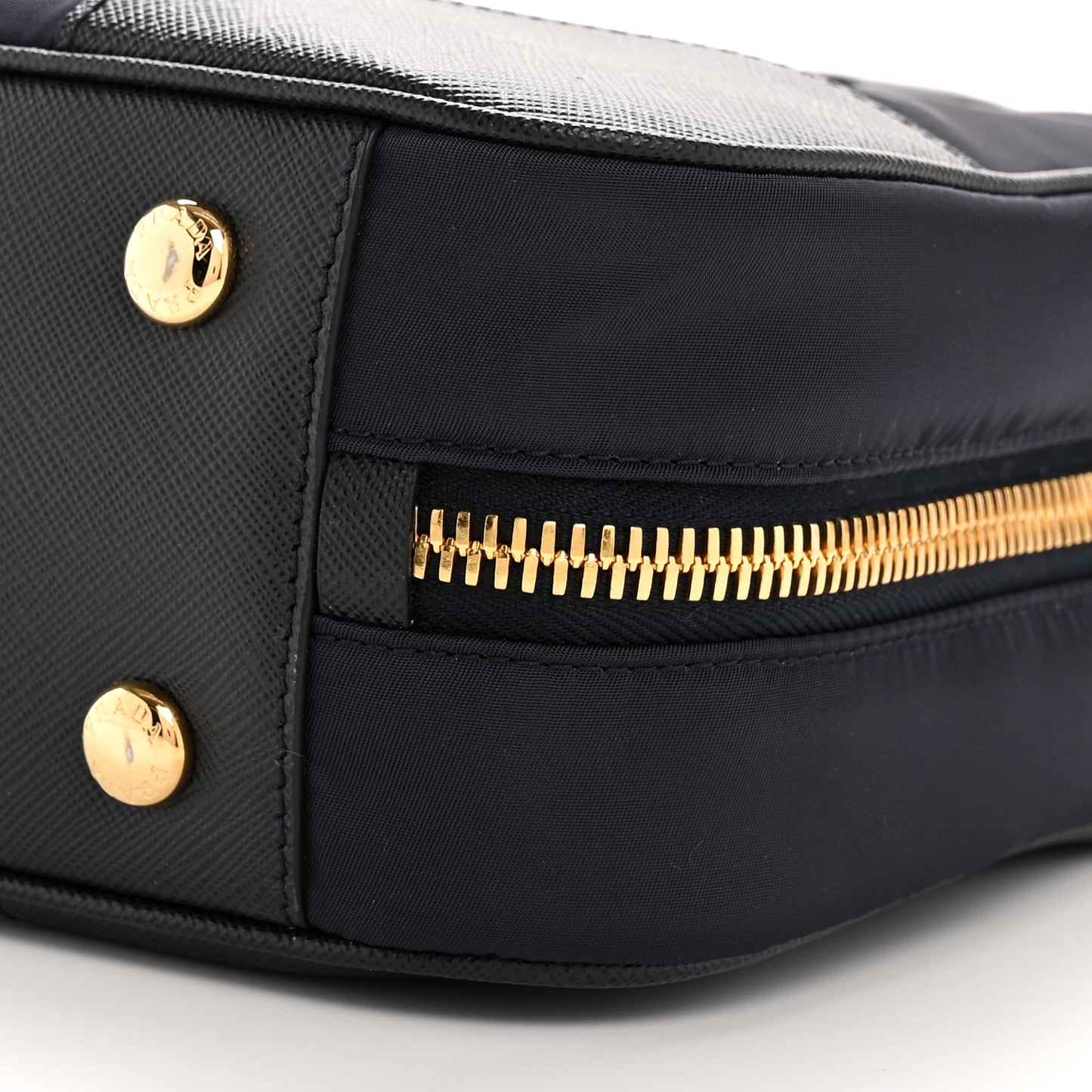 Re-Nylon Saffiano Medium Re-Edition 1978 Two Handle Bag Bleu