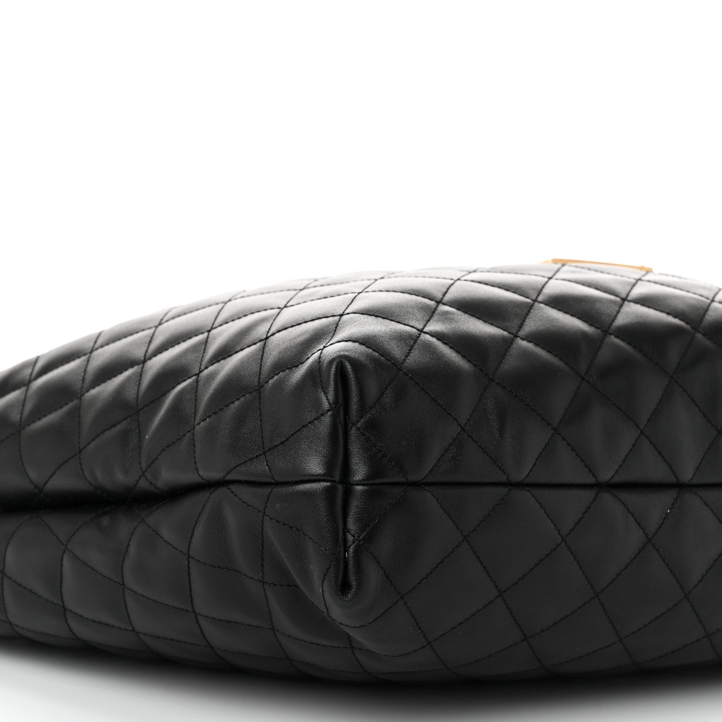 Lambskin Quilted Maxi Icare Shopping Tote Black