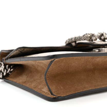 Gucci GG Supreme Monogram Suede Crystal Small Dionysus Shoulder Bag Beige Ebony Taupe 9 of 12