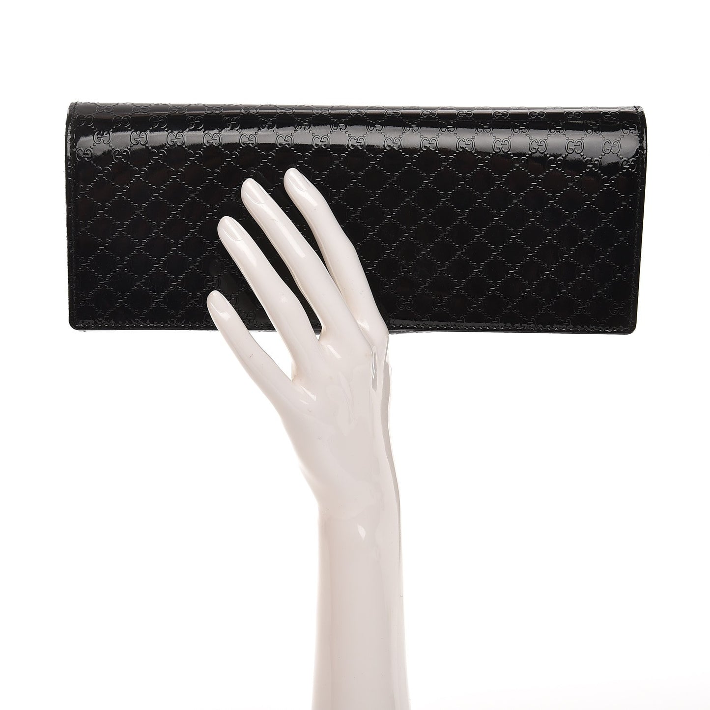 Patent Microguccissima Small Broadway Clutch Black