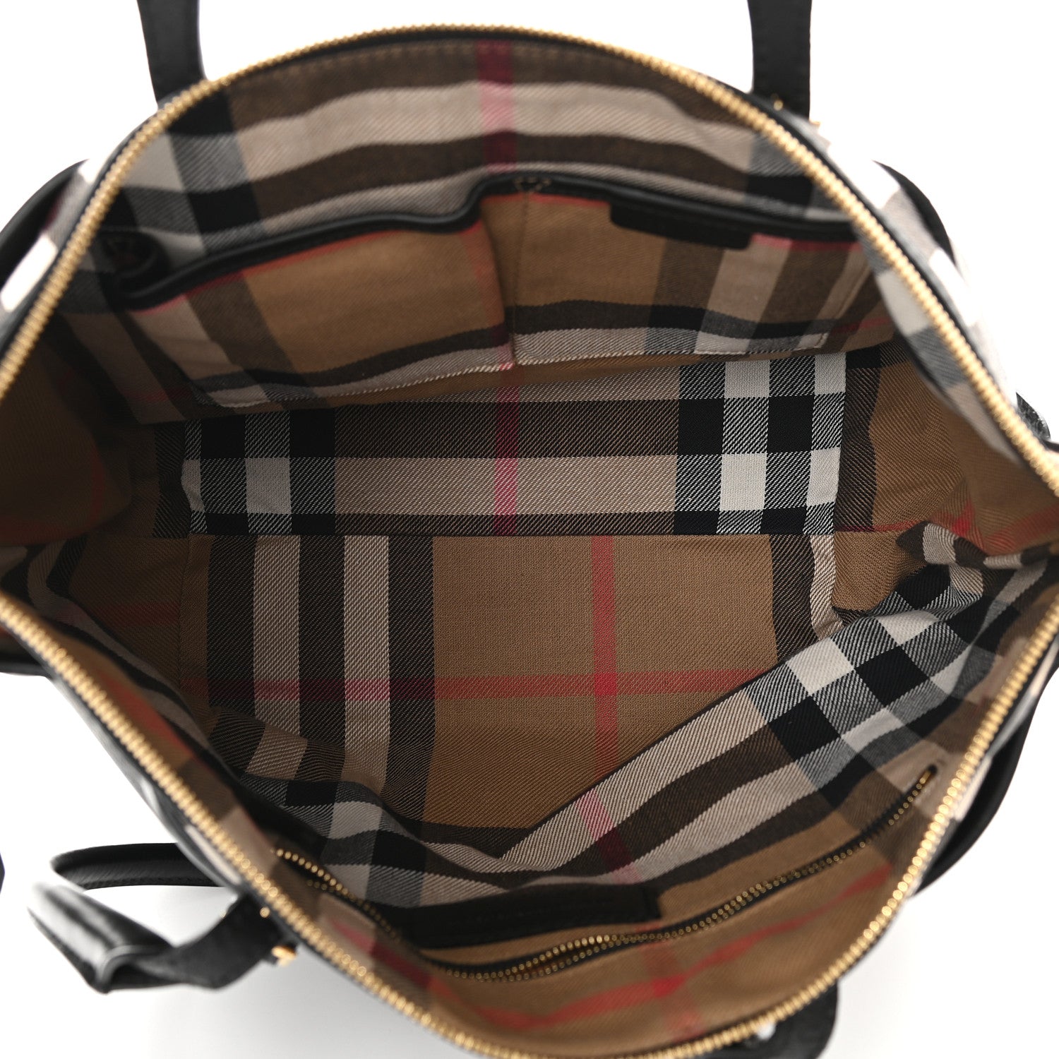 Burberry Calfskin House Check Small Salisbury Tote Black 5 of 10