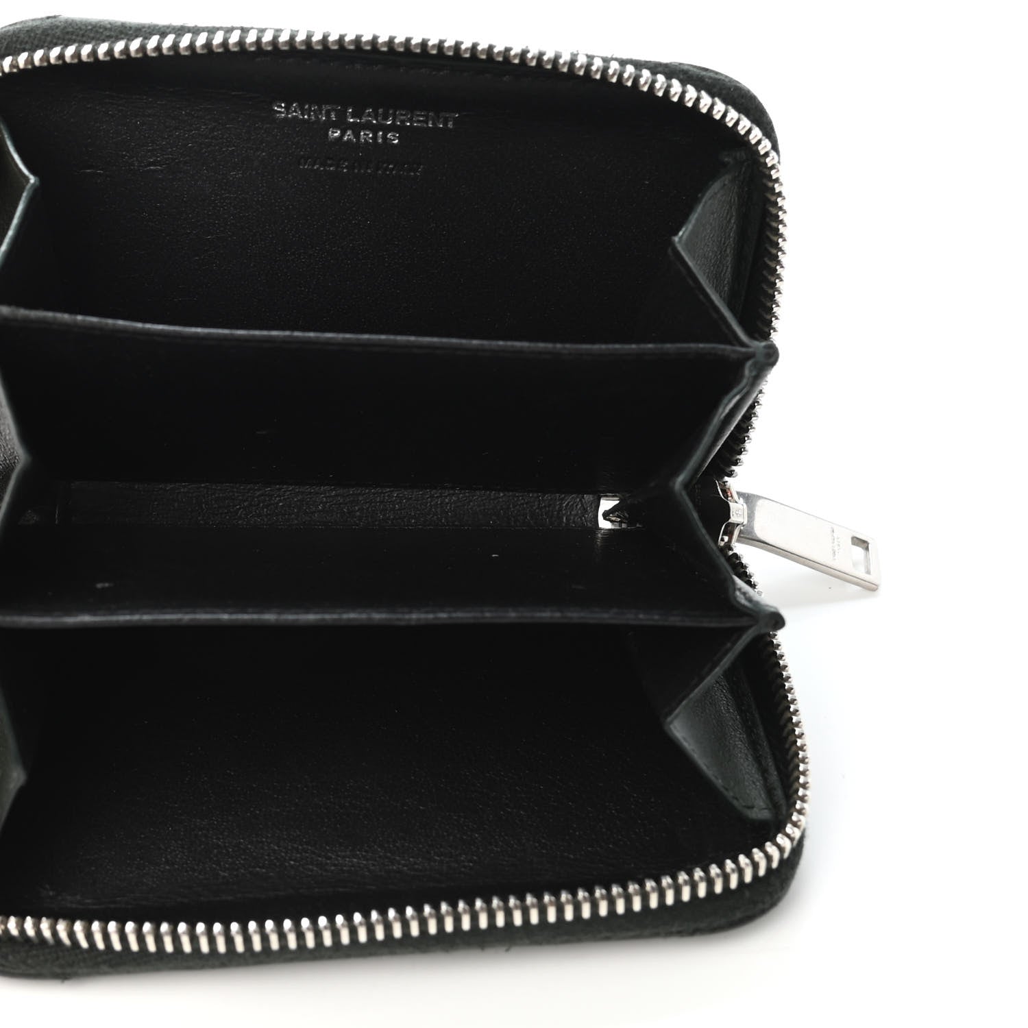 Saint Laurent Lambskin Y Quilted Monogram LouLou Zip Coin Purse New Vert Fonce 4 of 4