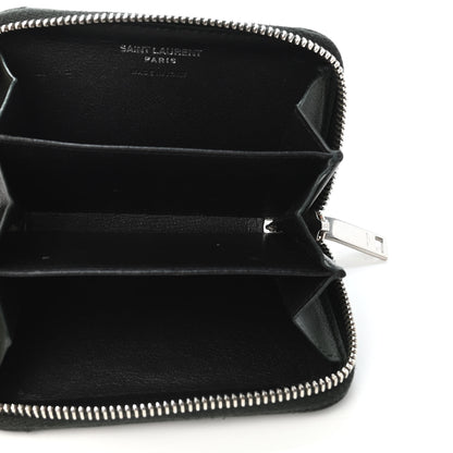 Saint Laurent Lambskin Y Quilted Monogram LouLou Zip Coin Purse New Vert Fonce 4 of 4