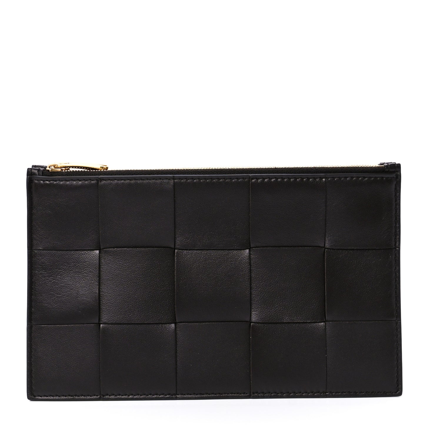 Nappa Maxi Intrecciato Triple Zip Clutch Fondant