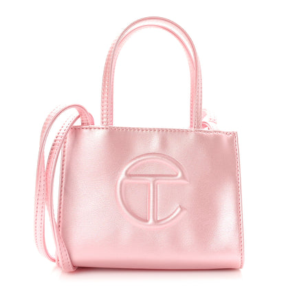 Telfar Metallic Vegan Leather Small Shopping Bag Ballerina 1 of 8