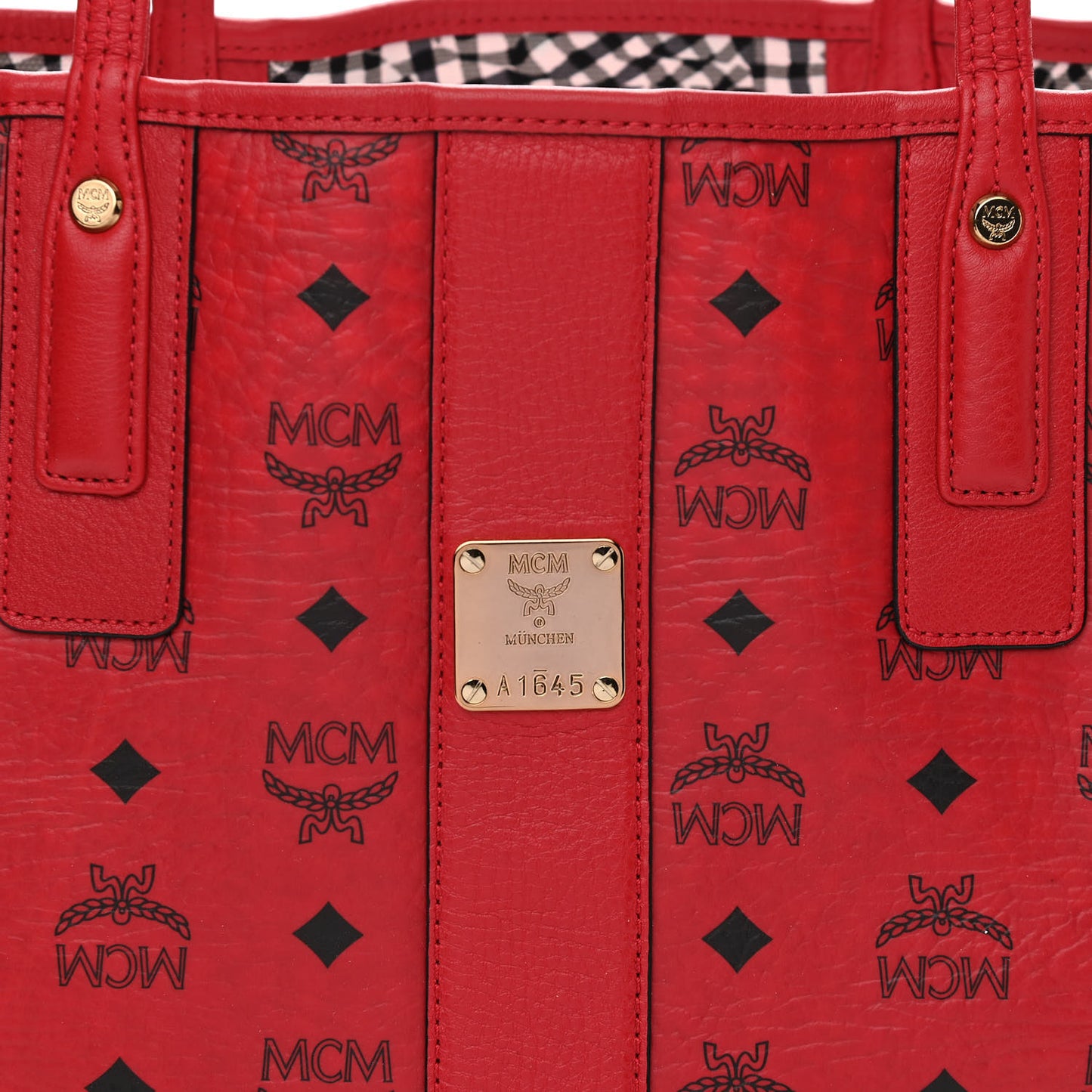 Visetos Medium Liz Reversible Shopper Tote Ruby Red