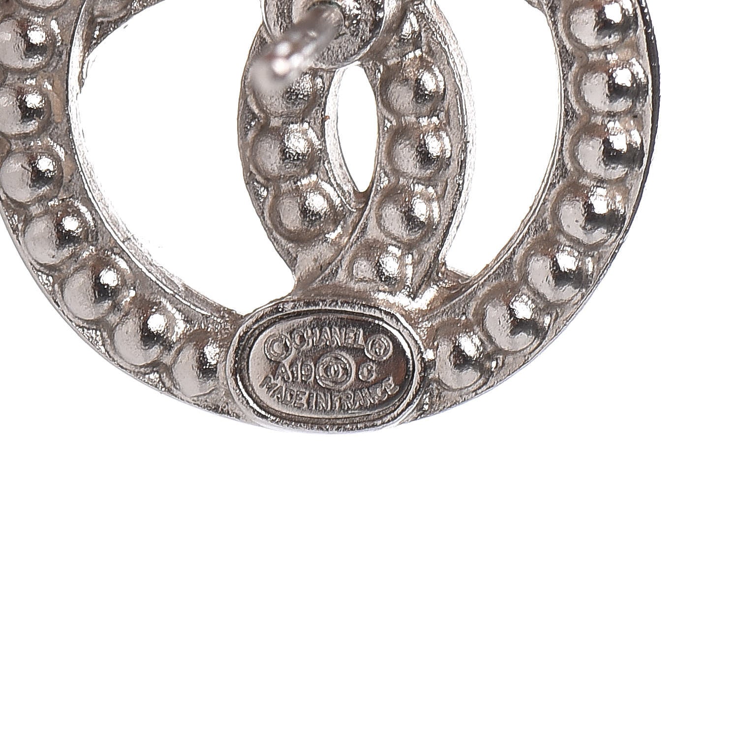 Chanel Crystal CC Earrings Silver 3 of 5