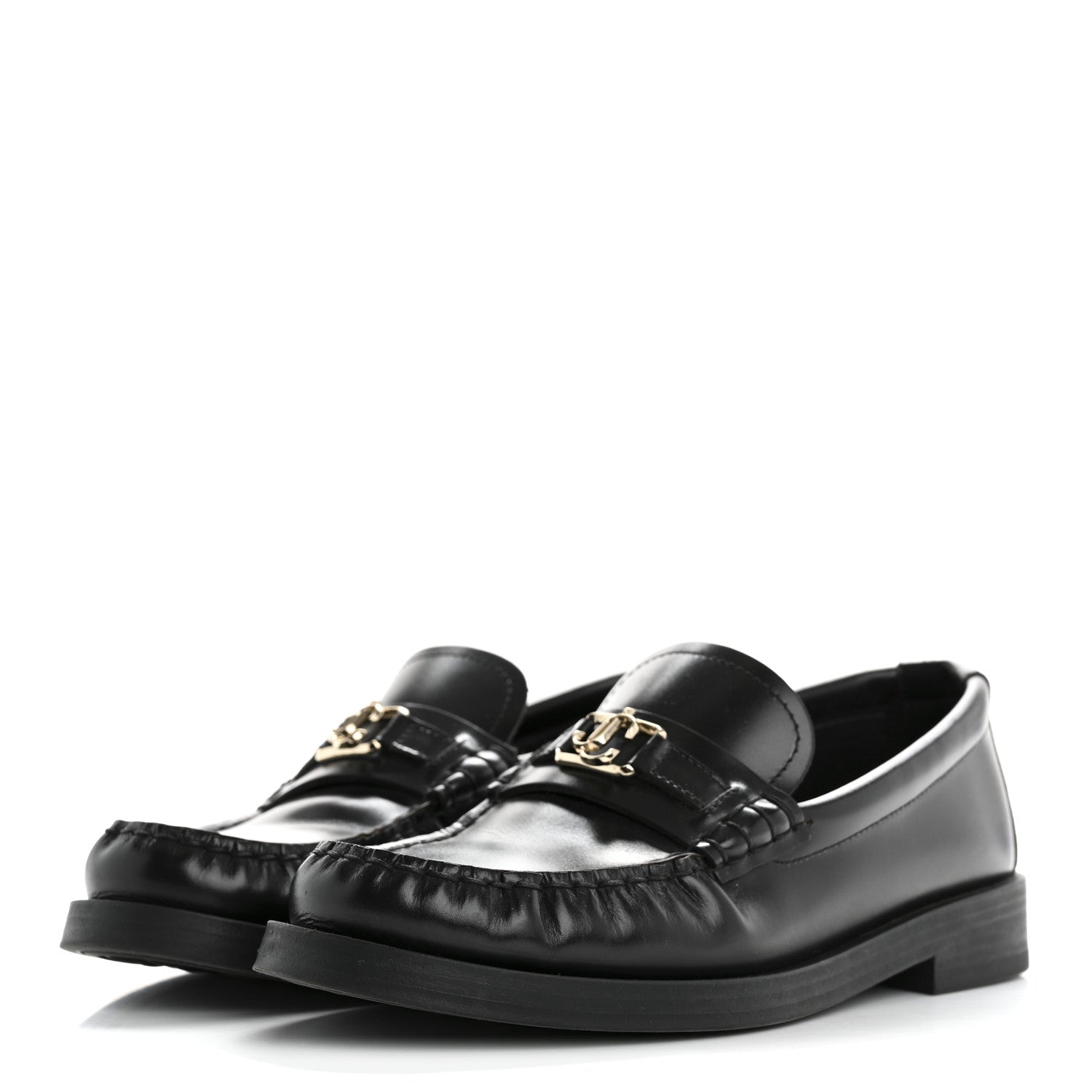 Jimmy Choo Box Calfskin Addie Loafers 36.5 Black 4 of 11