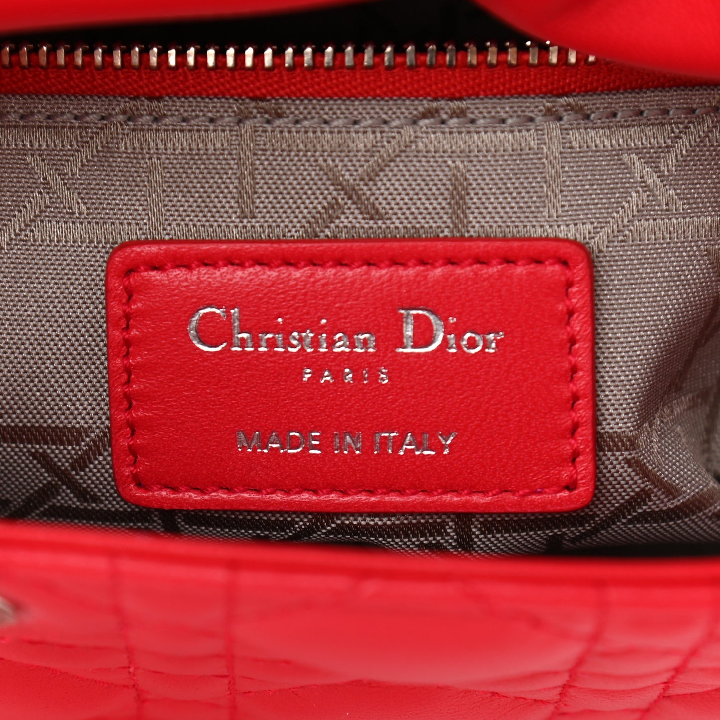 Lambskin Cannage Mini Lady Dior Geranium