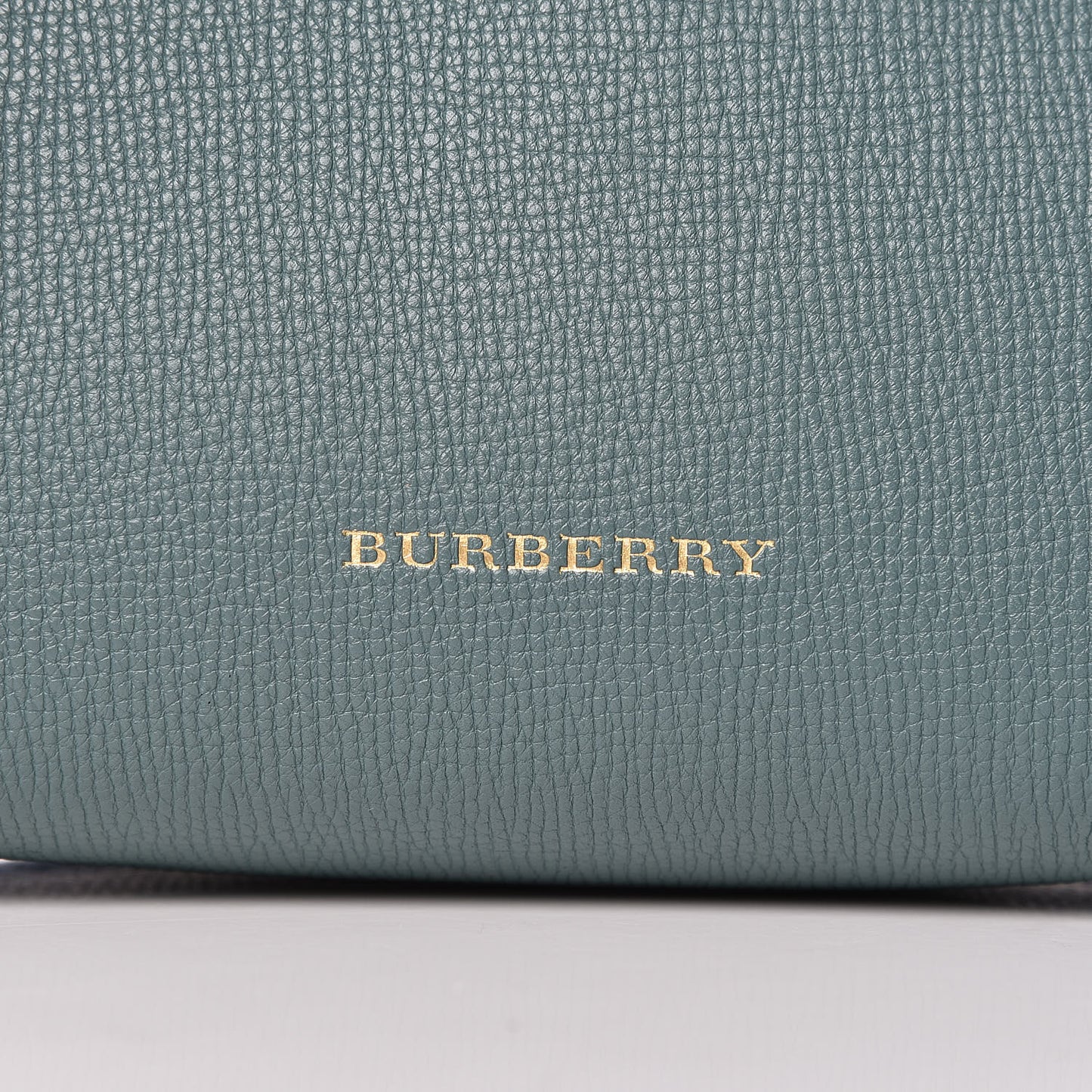 Grainy Calfskin House Check Small Banner Tote Smokey Green