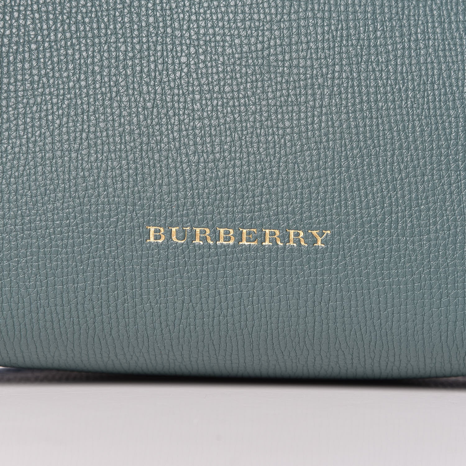 Burberry Grainy Calfskin House Check Small Banner Tote Smokey Green 8 of 10