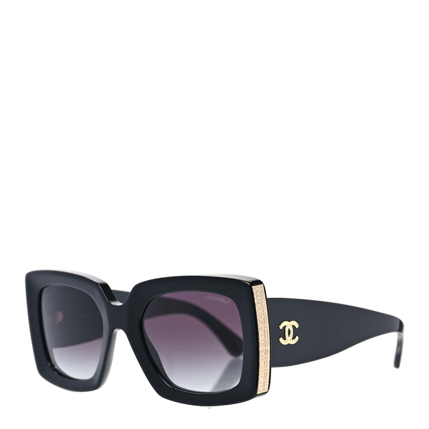 Chanel Acetate Rectangle Sunglasses 5435 Black 1 of 6