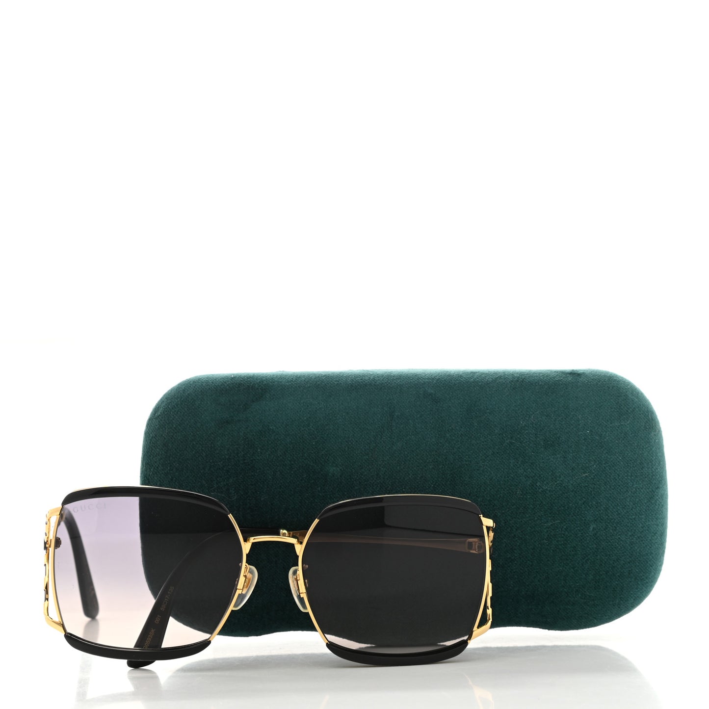 Metal Square Frame GG0593SK Sunglasses Gold Black