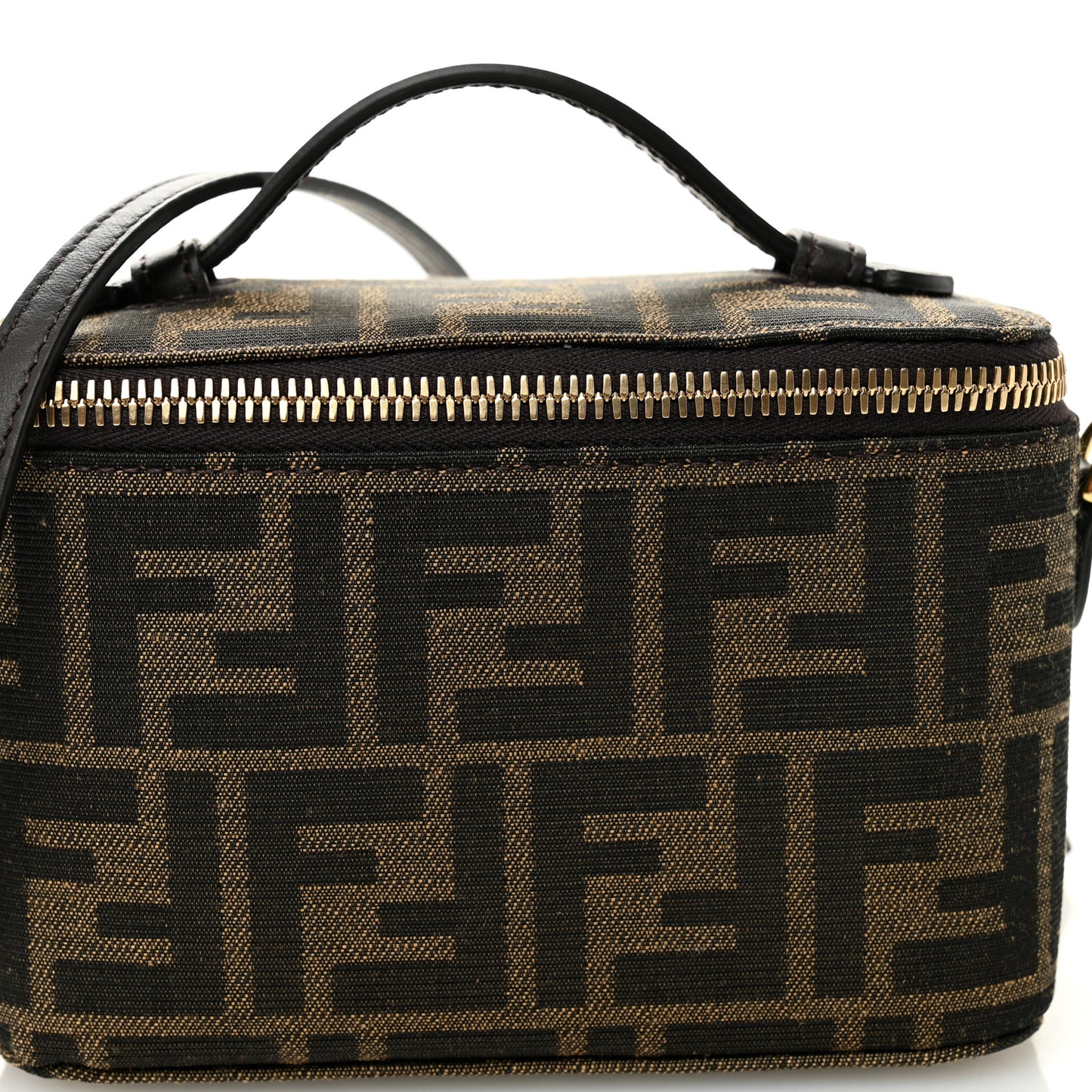 Vitello Grace Jacquard FF MIni Vanity Bag Tobacco Brown
