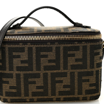 Fendi Vitello Grace Jacquard FF MIni Vanity Bag Tobacco Brown 8 of 10