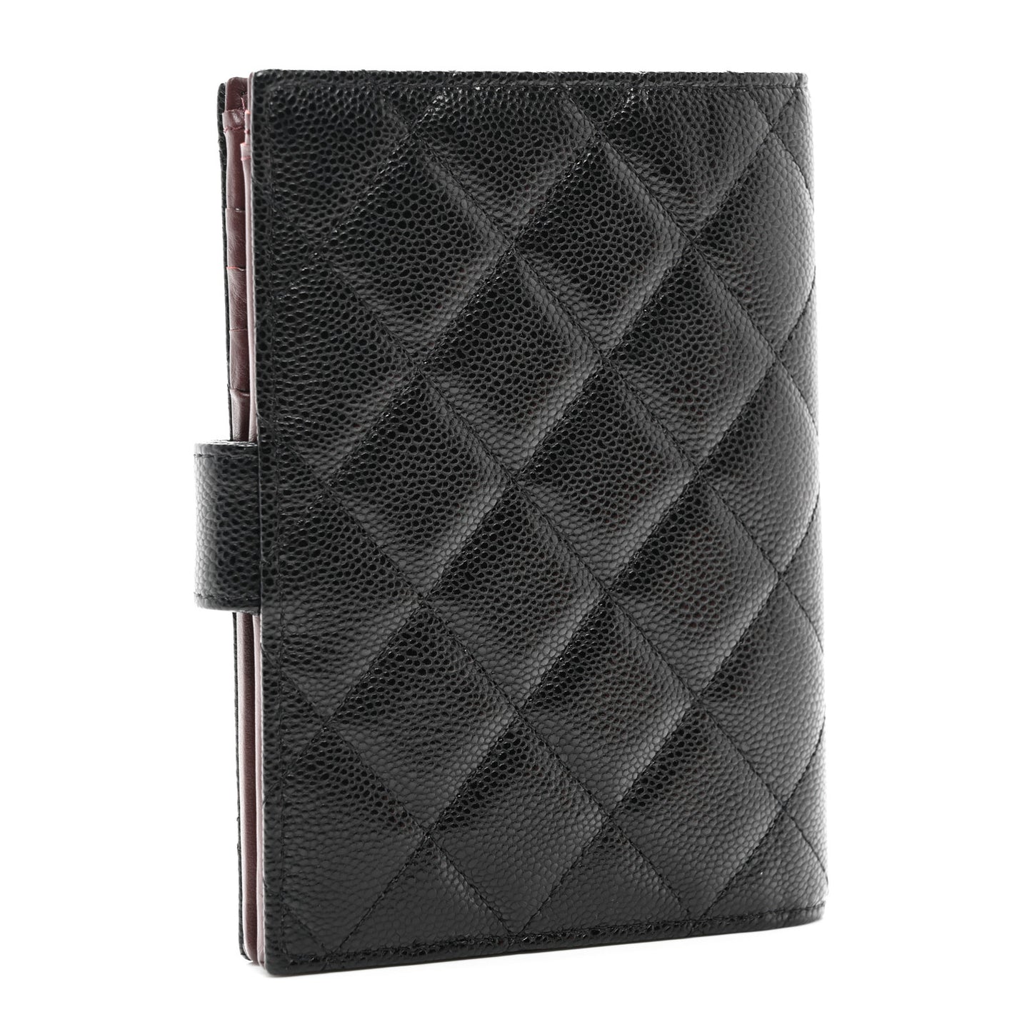 Caviar Quilted Passport Holder Black