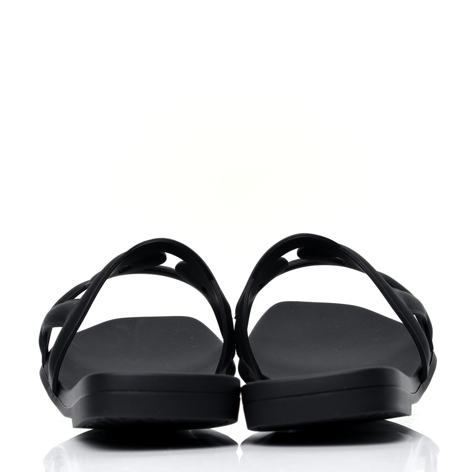 Hermes Rubber Aloha Sandals 38 Black 6 of 9