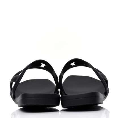 Hermes Rubber Aloha Sandals 38 Black 6 of 9