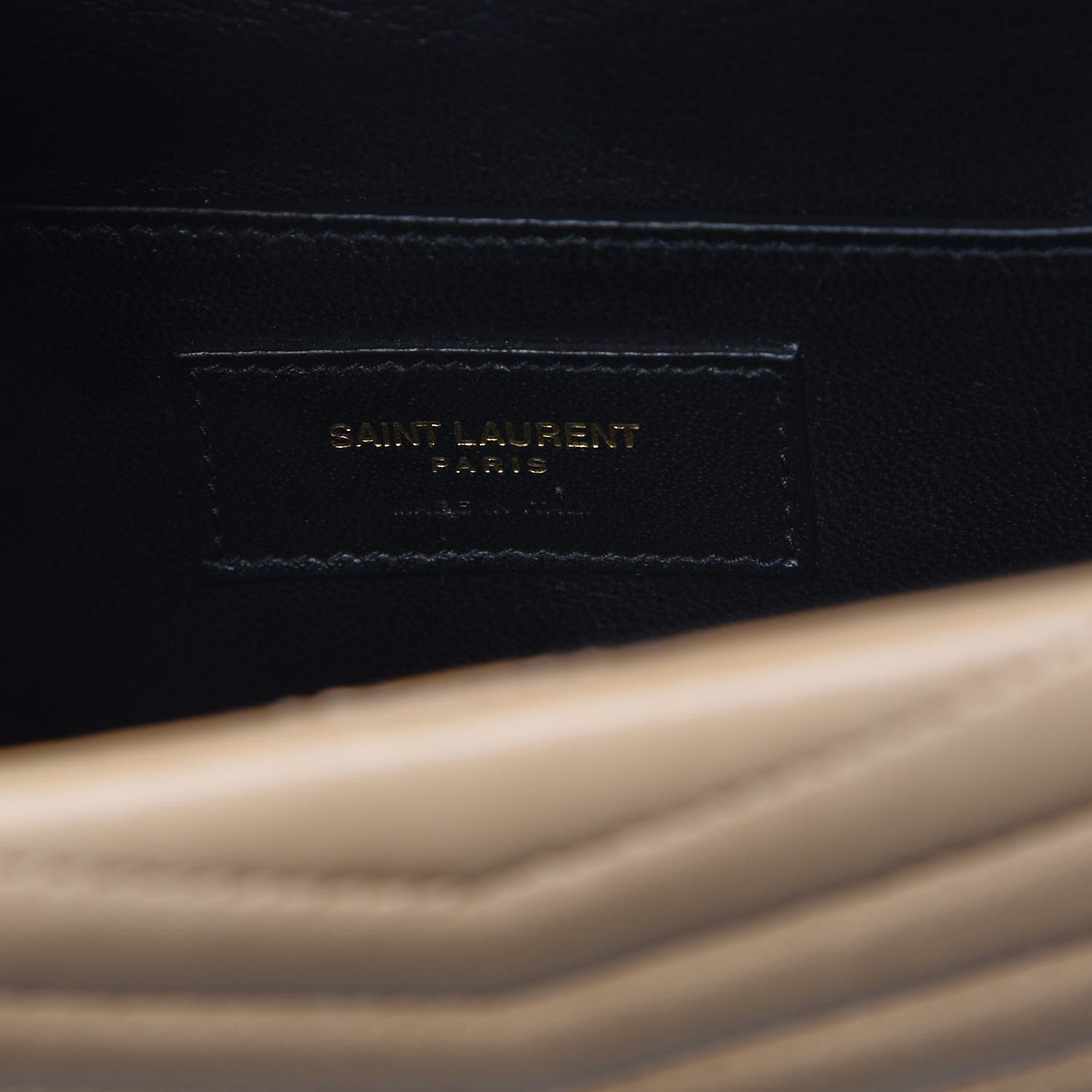 Saint Laurent Lambskin Matelasse Chevron Monogram Small Sulpice Bag Sable Beige 6 of 7