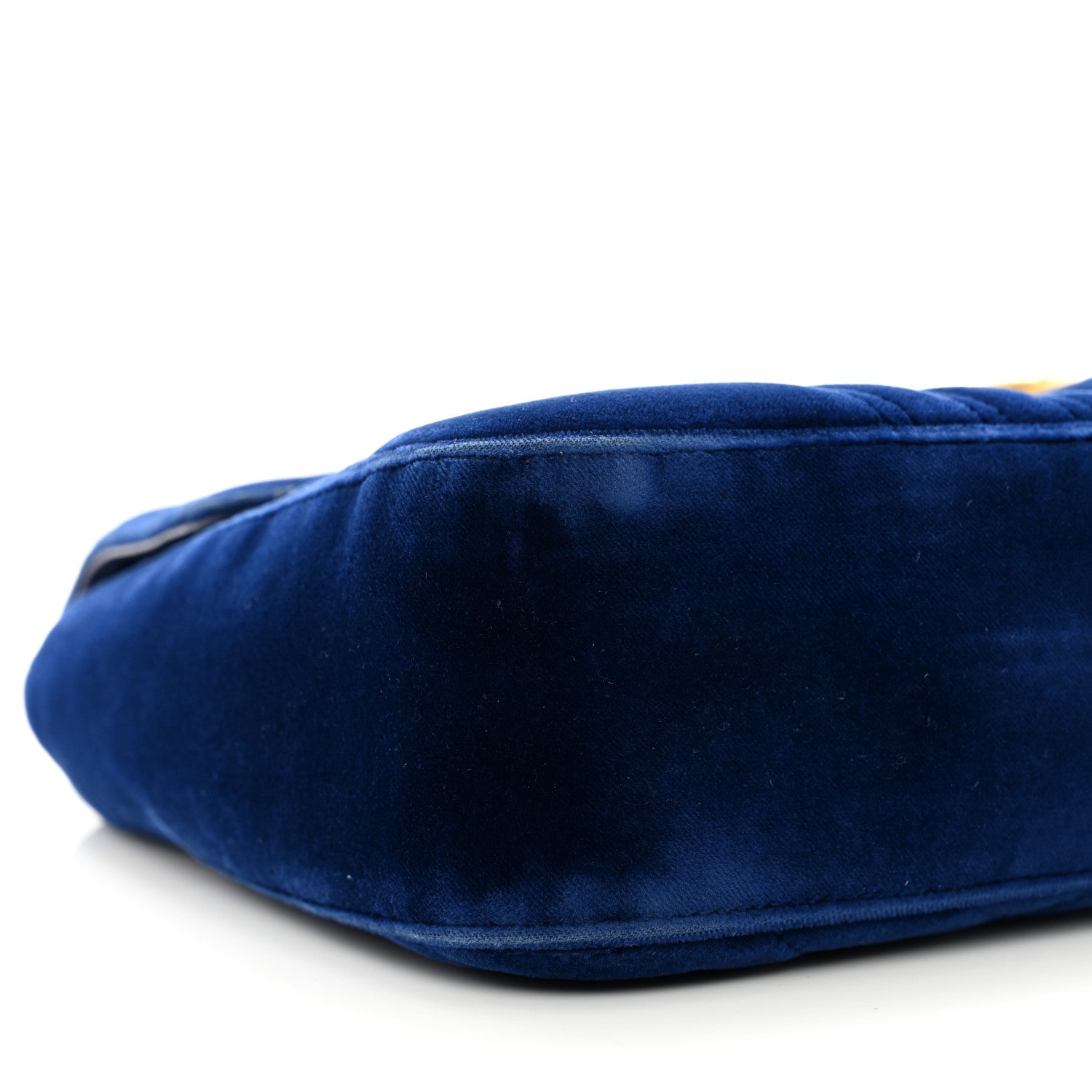 Gucci Velvet Matelasse Medium GG Marmont Shoulder Bag Cobalt Blue 9 of 11