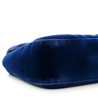 Gucci Velvet Matelasse Medium GG Marmont Shoulder Bag Cobalt Blue 9 of 11