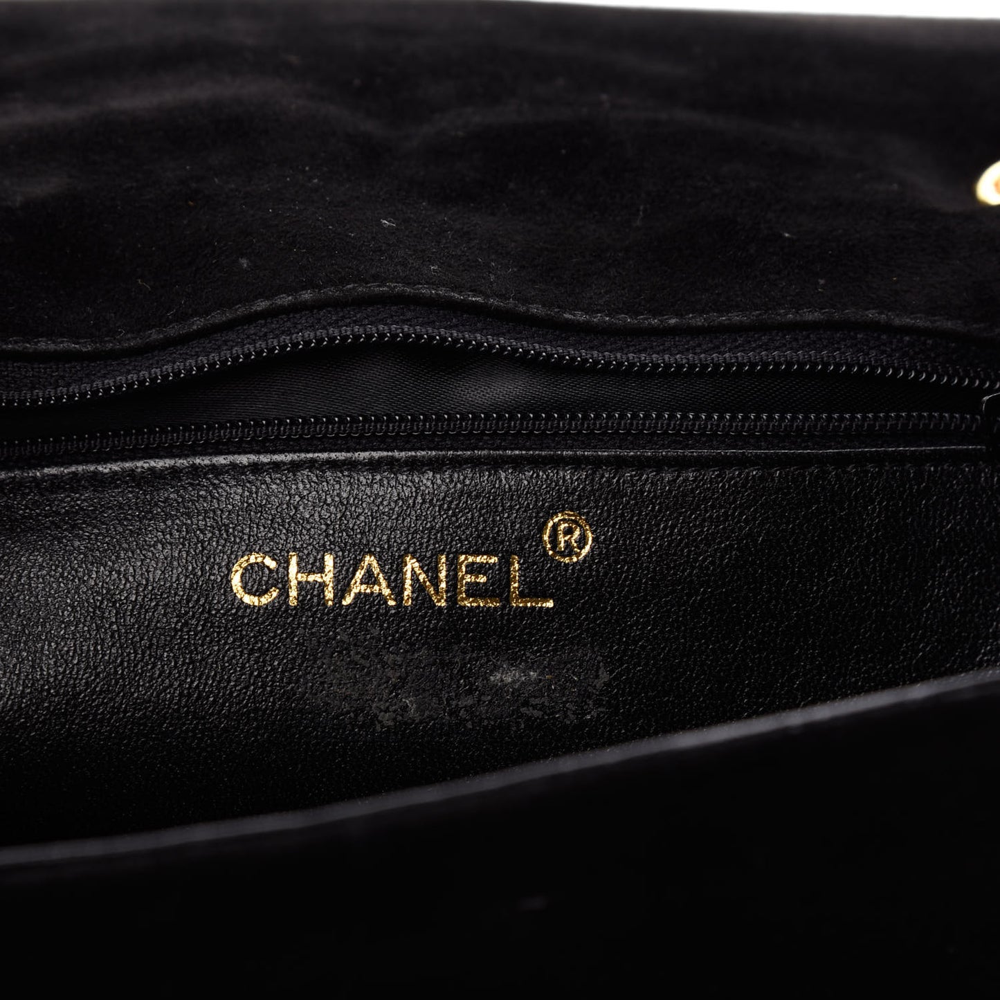 Suede Quilted CC Small Single Flap Black