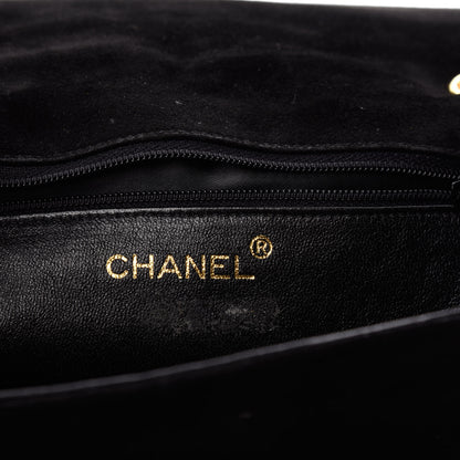 Chanel Suede Quilted CC Small Single Flap Black 6 of 8