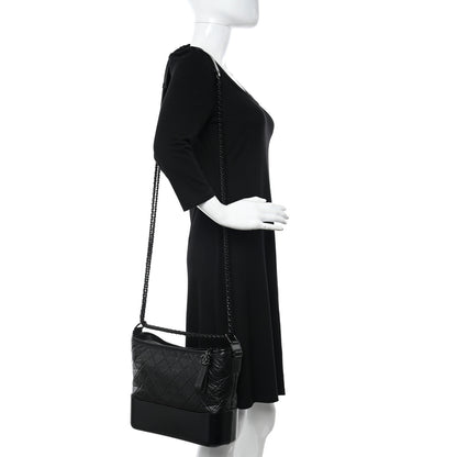 Chanel Aged Calfskin Quilted Medium Gabrielle Hobo So Black 2 of 9