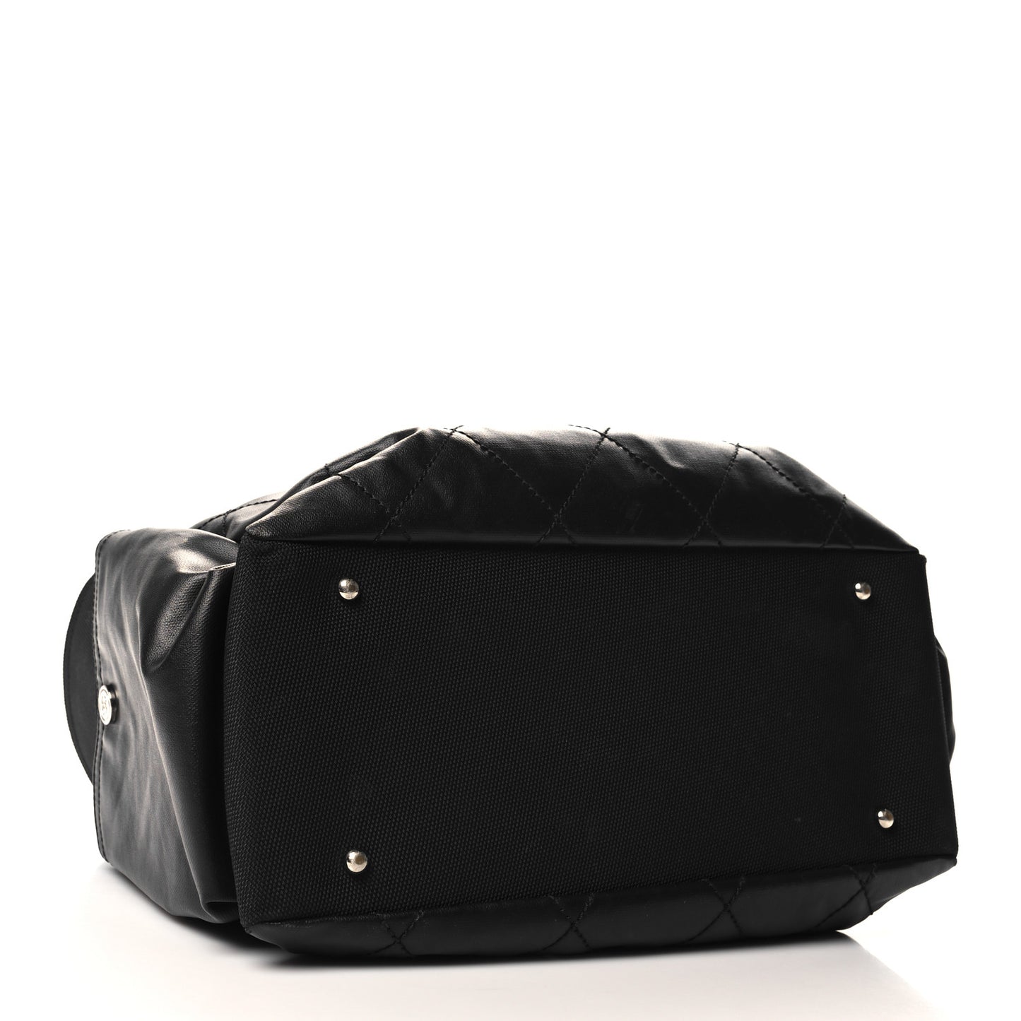 Coated Canvas Quilted Large Paris Biarritz Tote Black