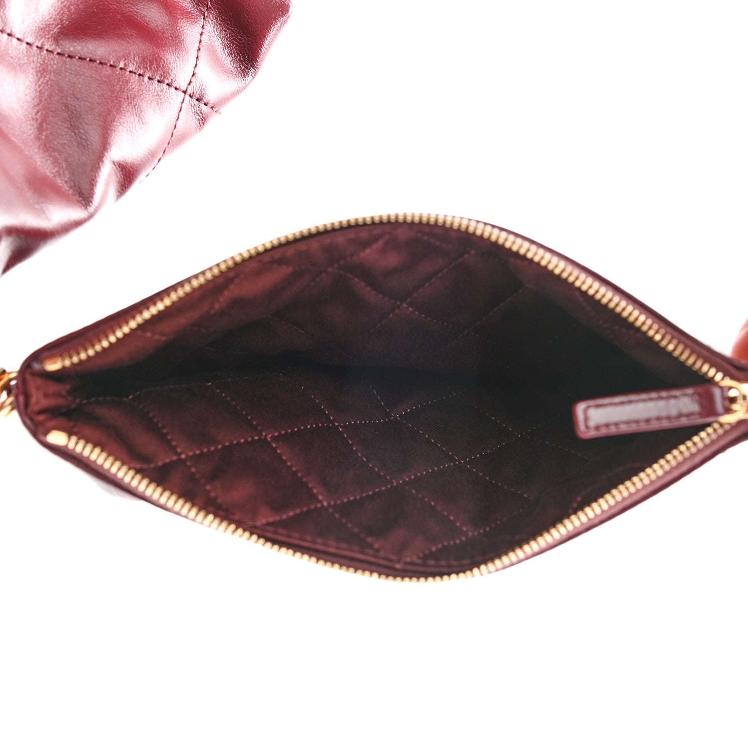 Chanel Shiny Calfskin Quilted Small Chanel 22 Burgundy 7 of 13