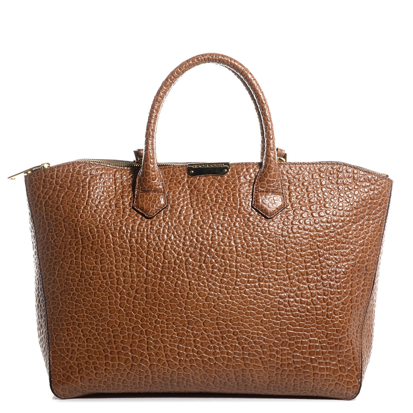Signature Grain Vintage Finish Medium Tote Camel