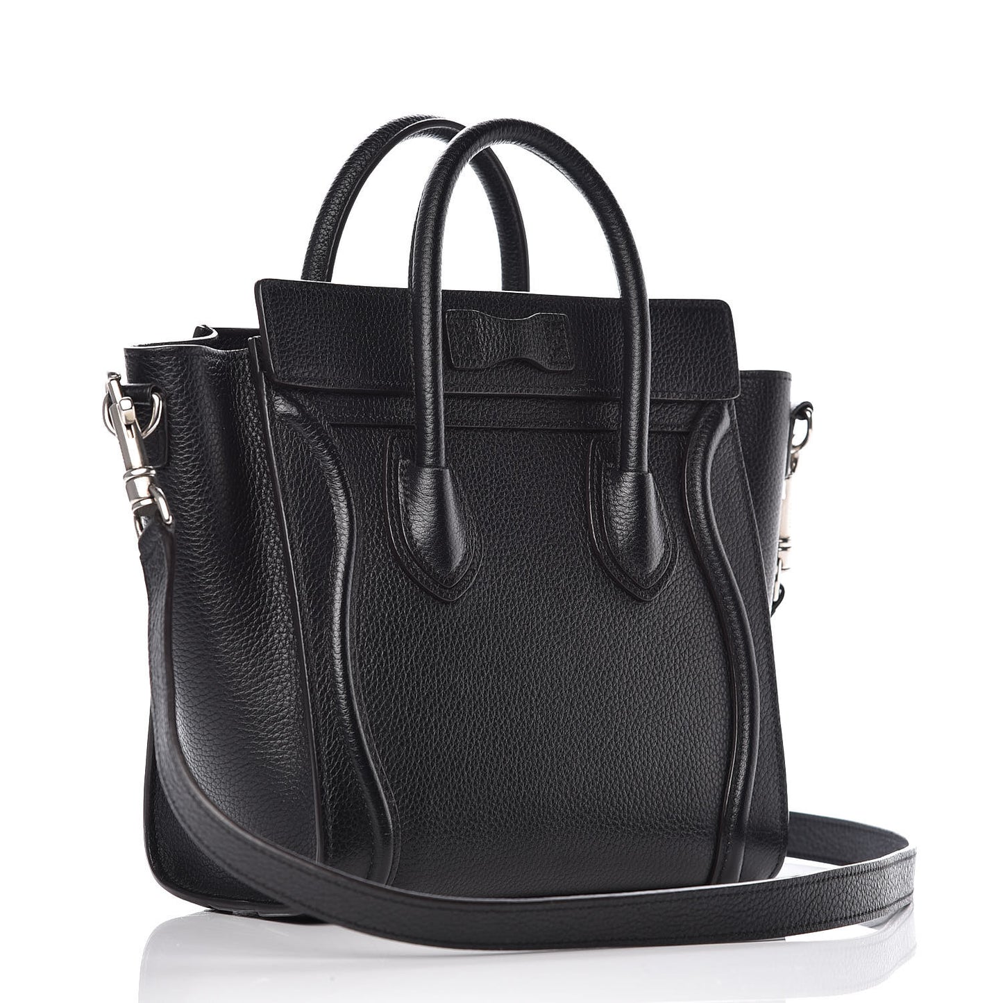 Drummed Calfskin Nano Luggage Black