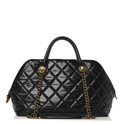 Chanel Glazed Calfskin Castle Rock Bowling Bag Black 1 of 10