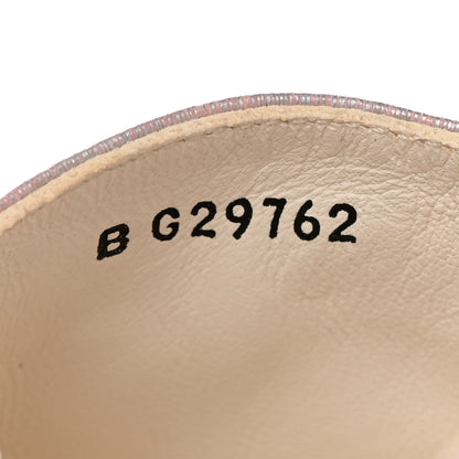 Chanel Laminated Lambskin Grosgrain Embroidered CC Espadrilles 40 Pink Silver Black 10 of 13