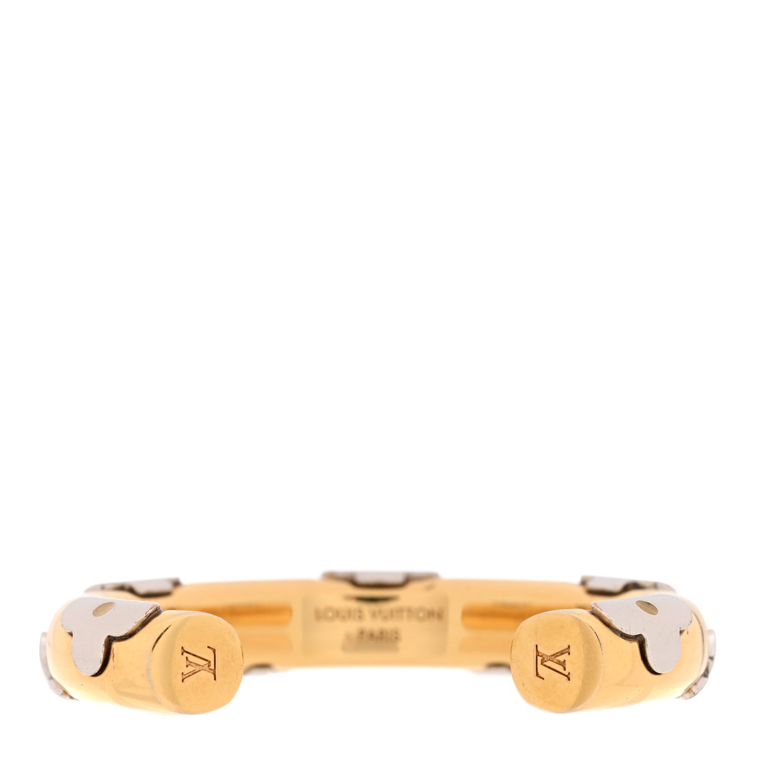 Louis Vuitton Brass Monogram Flower Cuff S Gold 3 of 5