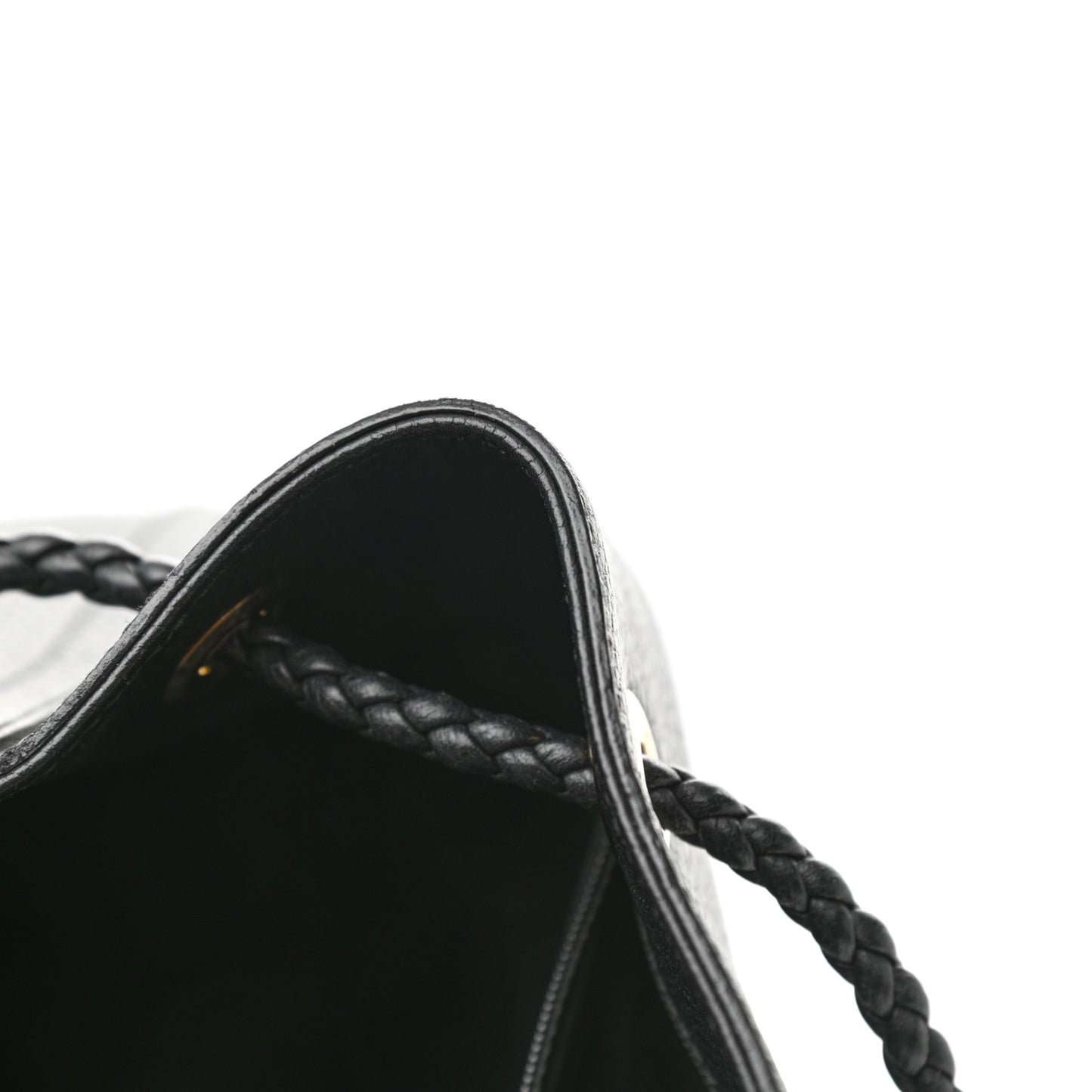Calfskin Medium Braided Handle Gifford Tote Black