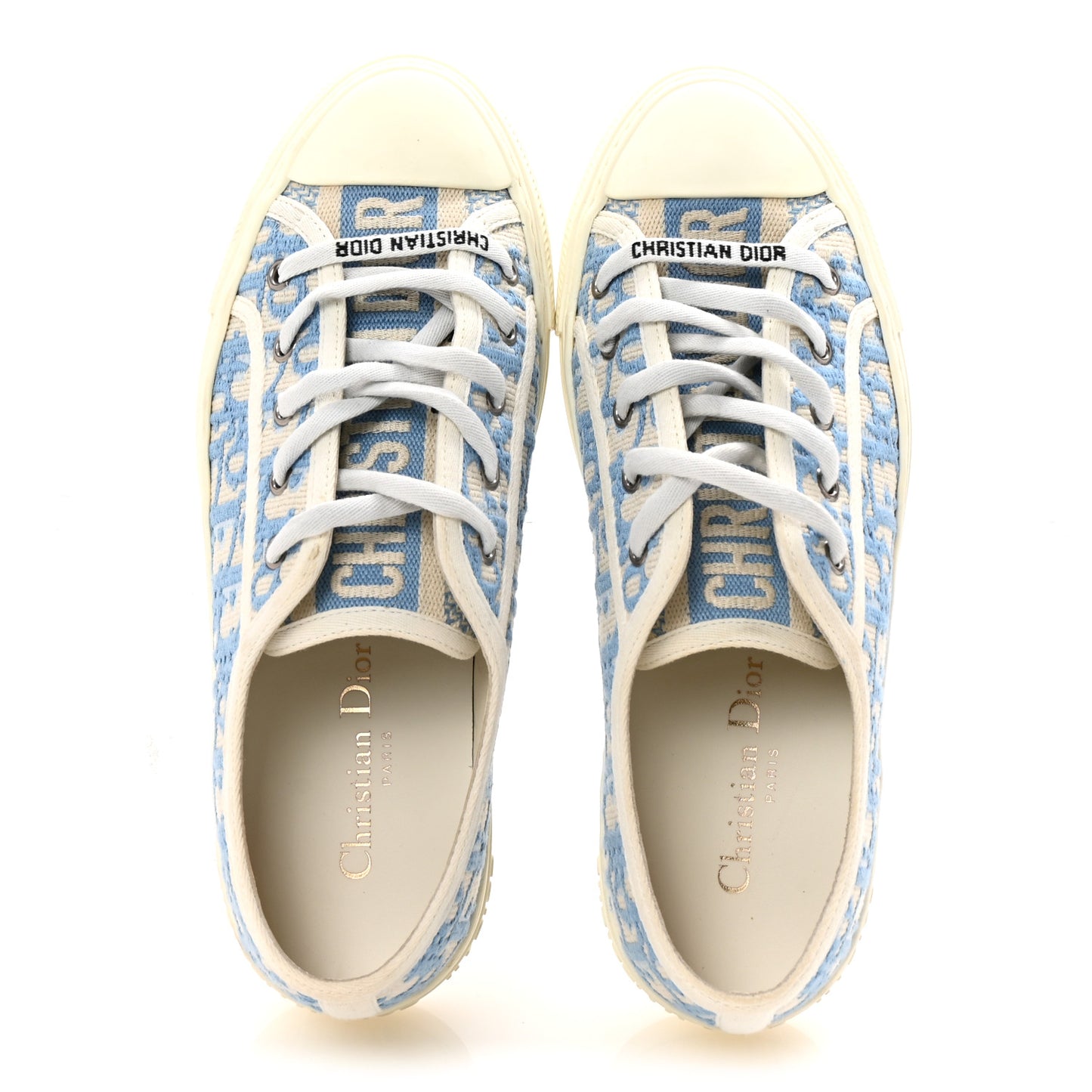 Canvas Oblique Walk'N'Dior Low Top Sneakers 38 Cornflower Blue