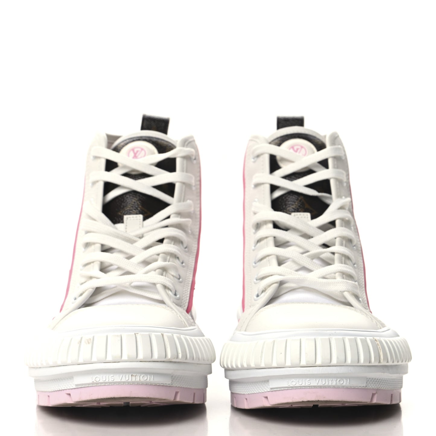 Canvas Monogram LV Squad Sneaker Boots 39 White Pink