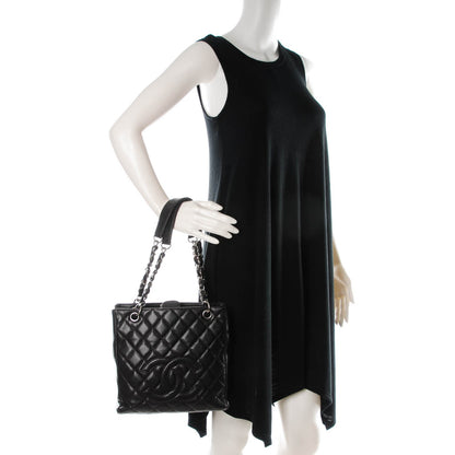 Chanel Caviar Petit Shopping Tote PST Dark Brown 2 of 7