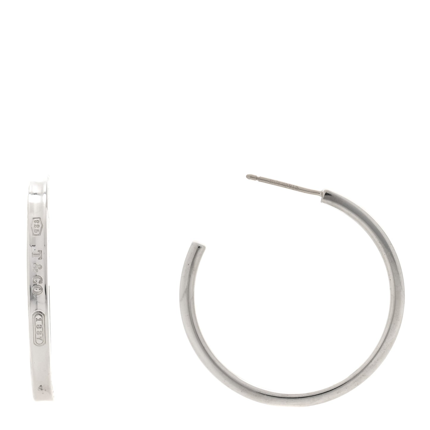 Sterling Silver 1837 Medium Narrow Hoop Earrings