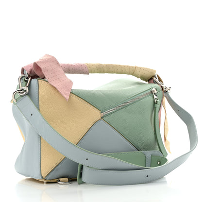 Loewe Calfskin Colorblock Medium Wrapped Handle Puzzle Bag Pink Multicolor 3 of 16