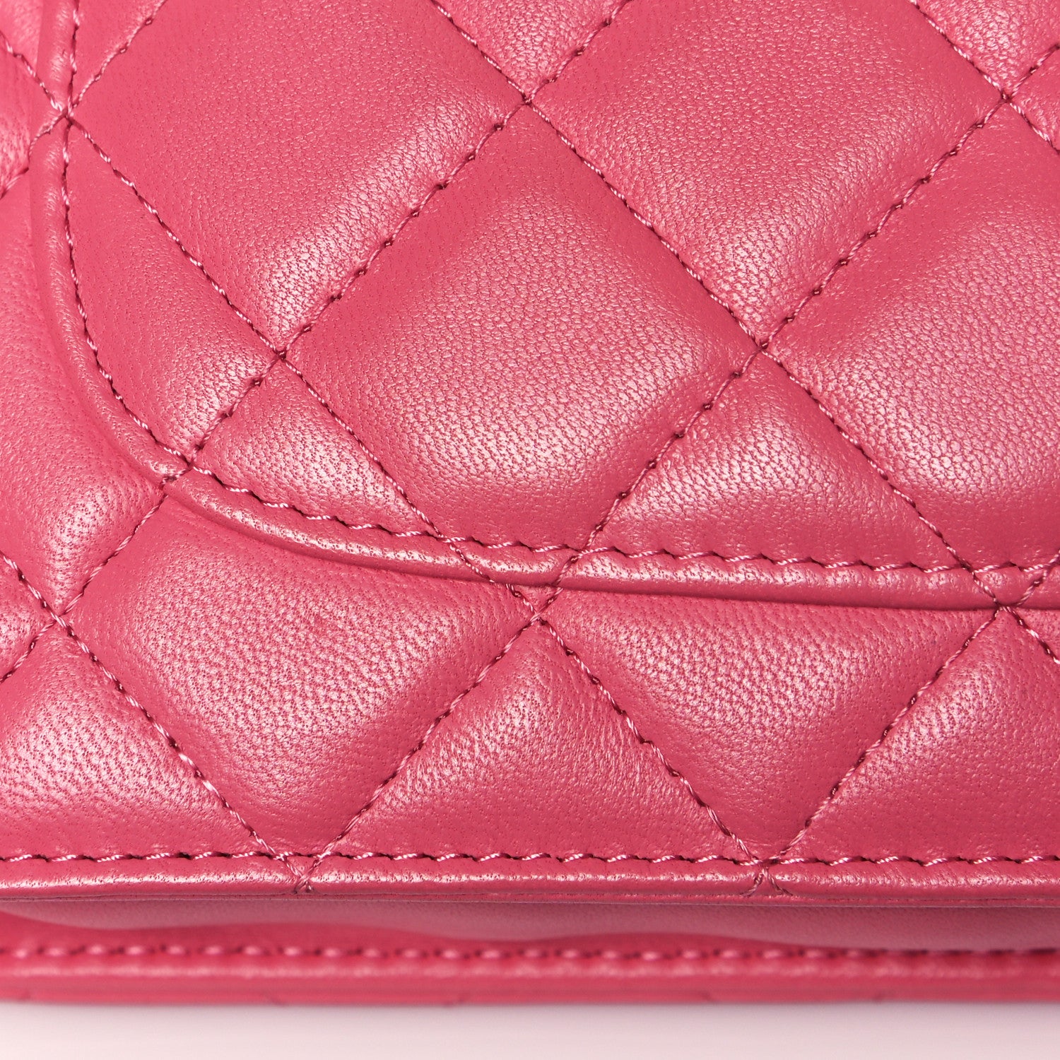 Chanel Lambskin Quilted Wallet On Chain WOC Pink 14 of 15