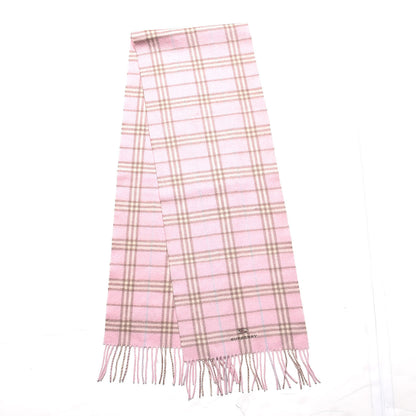 Burberry Lambswool Check Fringe Scarf Pink 3 of 5