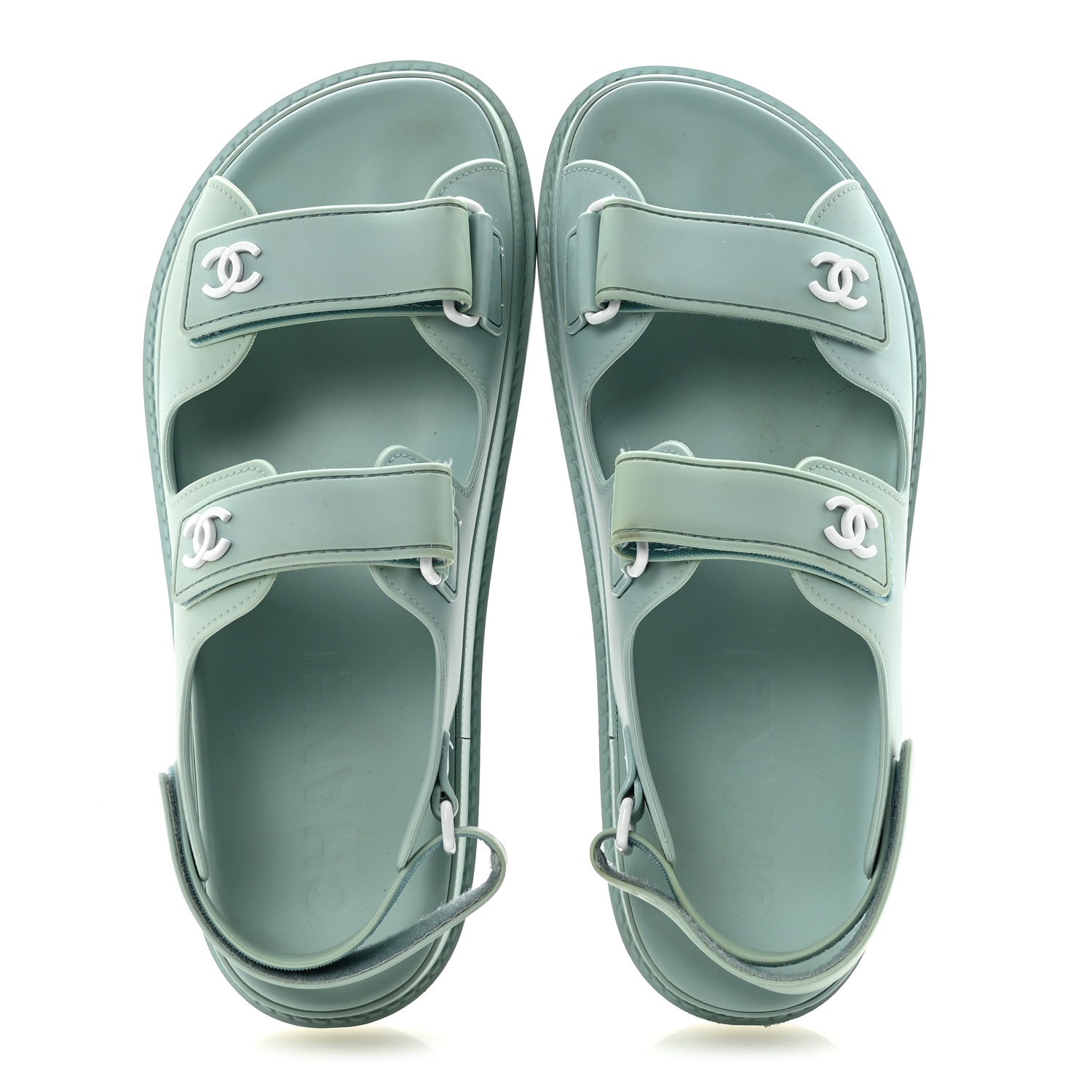 Chanel Rubber CC Dad Sandals 39 Light Blue 2 of 9