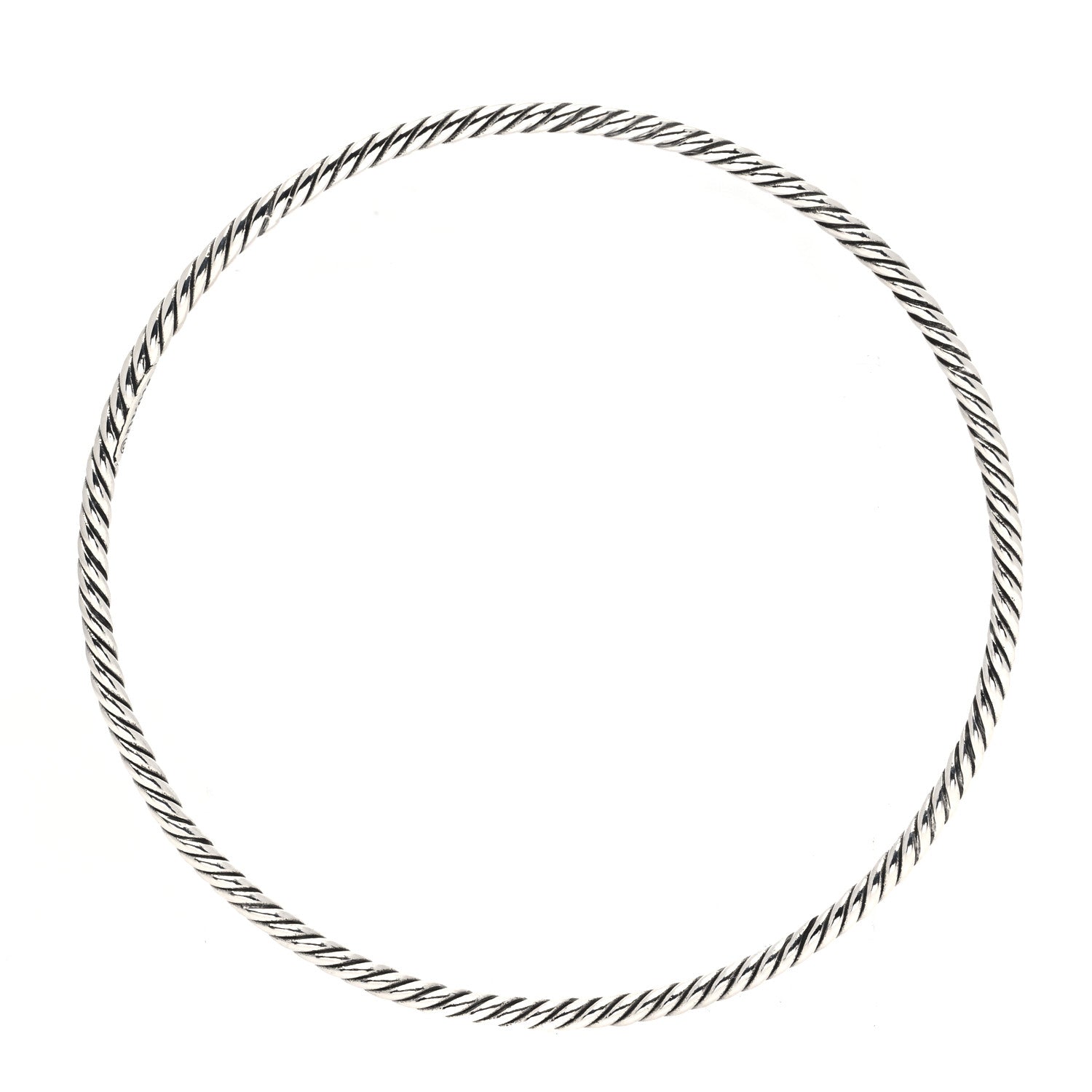 David Yurman Sterling Silver 2.5mm Cable Classics Bangle Bracelet 3 of 4