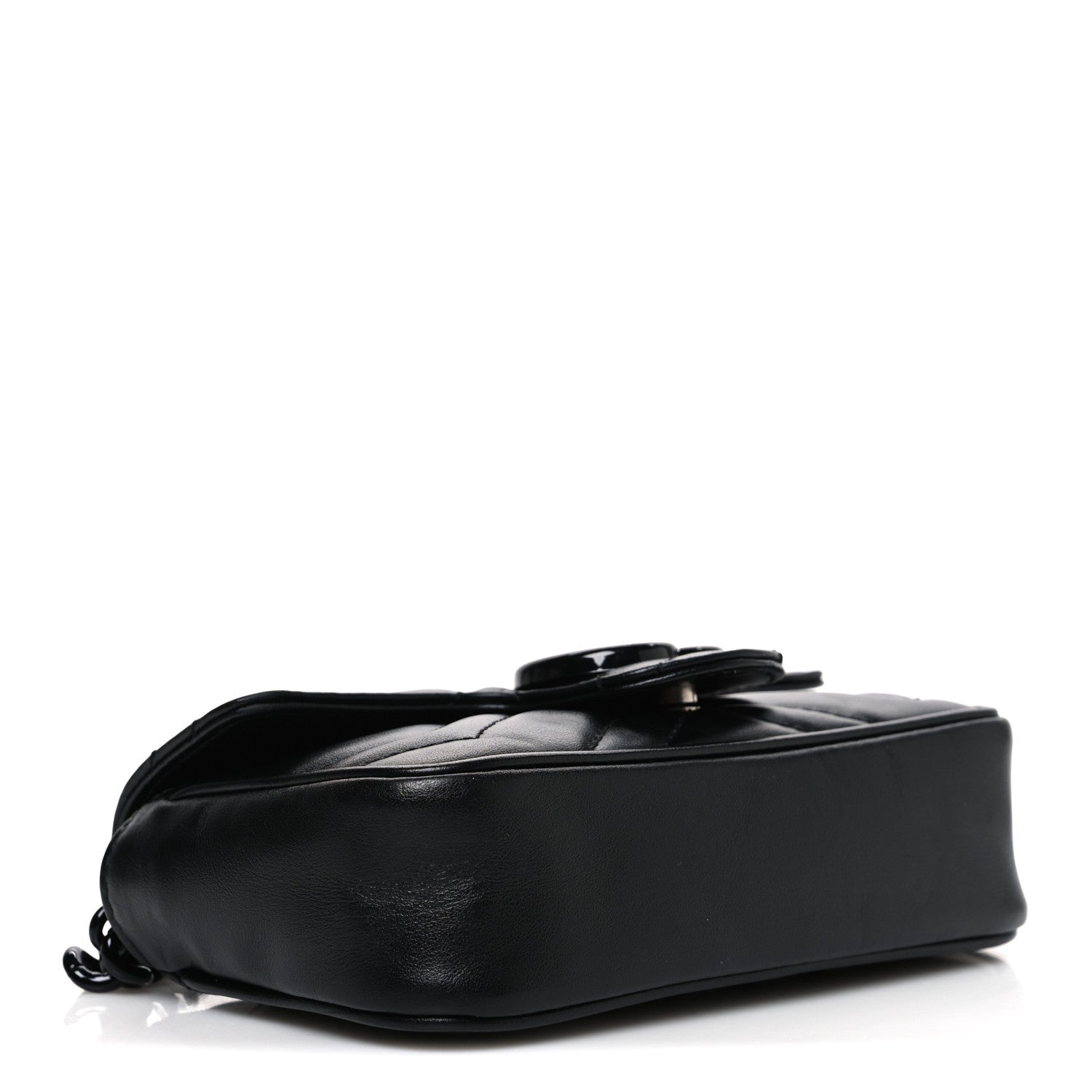 Gucci Calfskin Matelasse Monochrome GG Marmont Chain Belt Bag Black 4 of 11